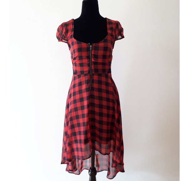 NWT Material Girl Gingham High low Dress - Picture 2 of 4